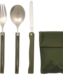 Essbesteck,  „Camping“, oliv,  klappbar