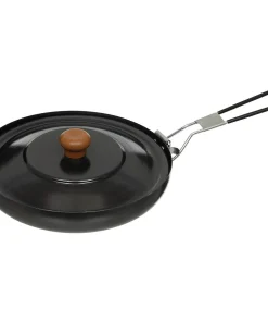 Bratpfanne,  mit Klappstiel, Emaille Deckel