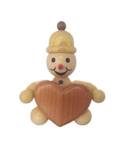 Schneemann Junior sitzend mit Herz, mittel