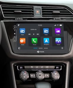 D9-82 Premium Flex Android Autoradio für VW Tiguan mit 4 x 100W Class-D Verstärker, 10,1 Zoll Display (hochauflösend), Inkl. Head-up-Display, Apple CarPlay und Android Auto