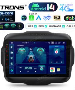 PXP94RGJGDAB 9 Zoll 4+64 GB Android 14 Autoradio-Multimediaplayer Eingebautes DAB+ AKM DSP Global 4G IPS Gyroskopsensoren für Jeep