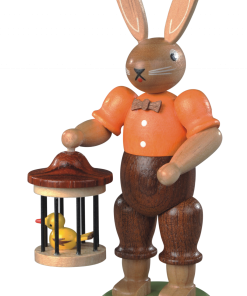 Hase mit Vogelkäfig